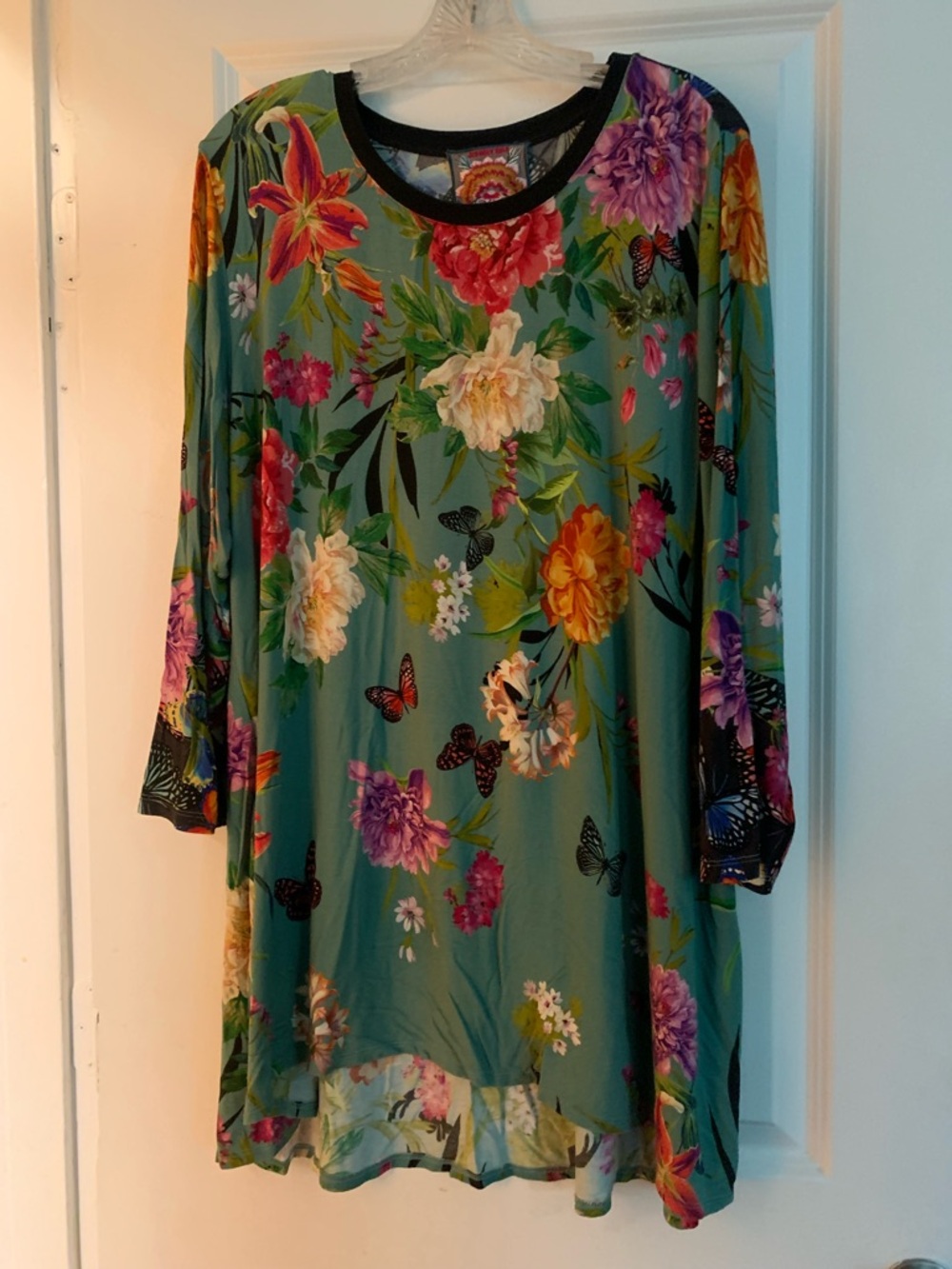 Johnny was Green Floral Butterfly Tunic